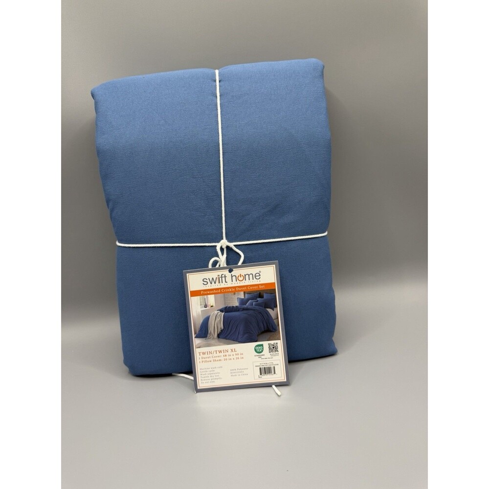 TWIN/TWIN XL Swift Home Microfiber Washed Crinkle Duvet Cover + 1 Pillowcase